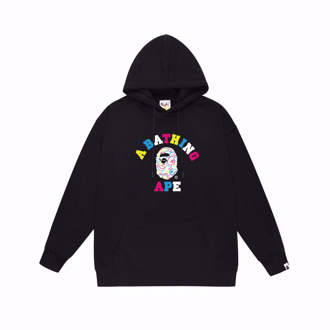 BAPE Multicolor Outline Camo College Logo Pullover Hoodie