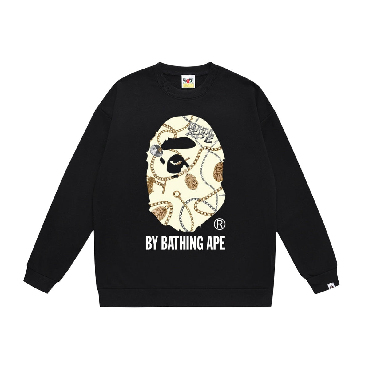 BAPE Chain & Medallion Ape Head Crew-Neck Sweatshirt