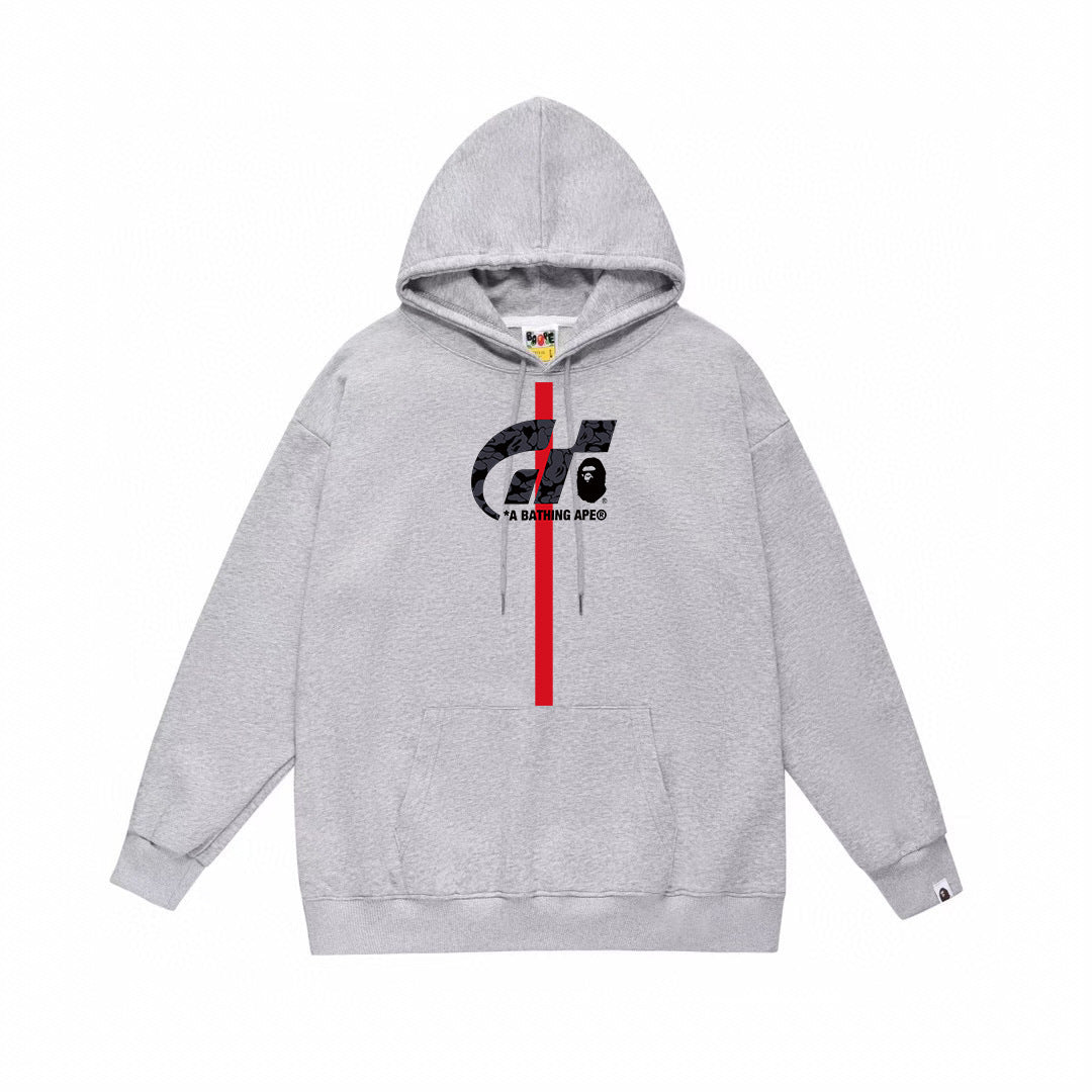 BAPE Gran Turismo Red Stripe Graphic Pullover Hoodie