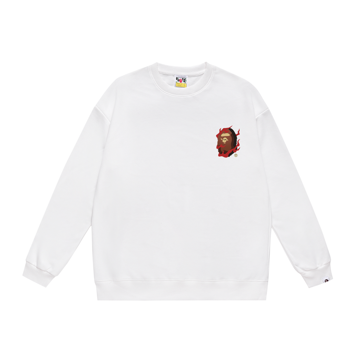 BAPE Flame Ape Head & Japan Scene Crew-Neck Sweatshirt