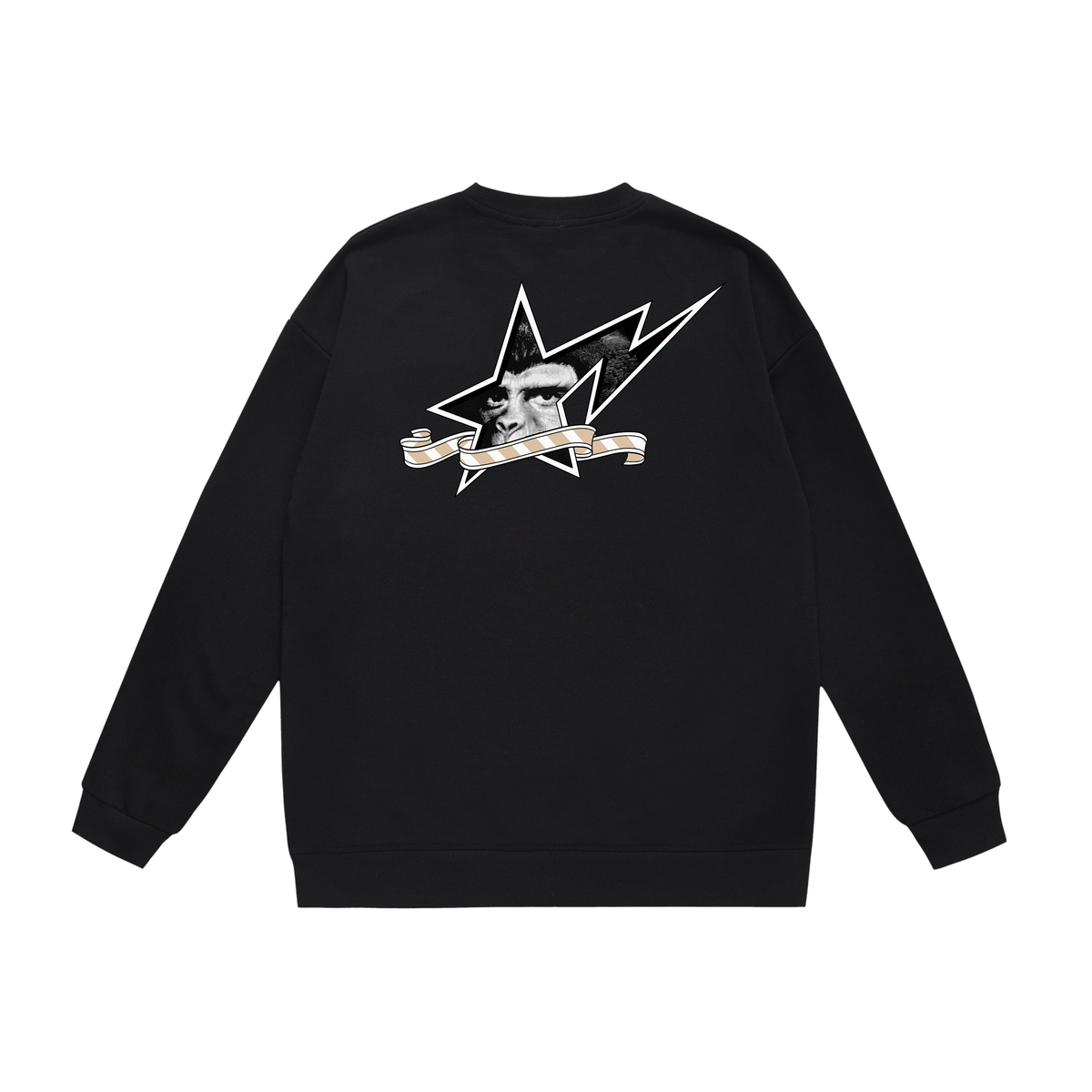 BAPE Ape Portrait Crest & Star Crew-Neck Sweatshirt