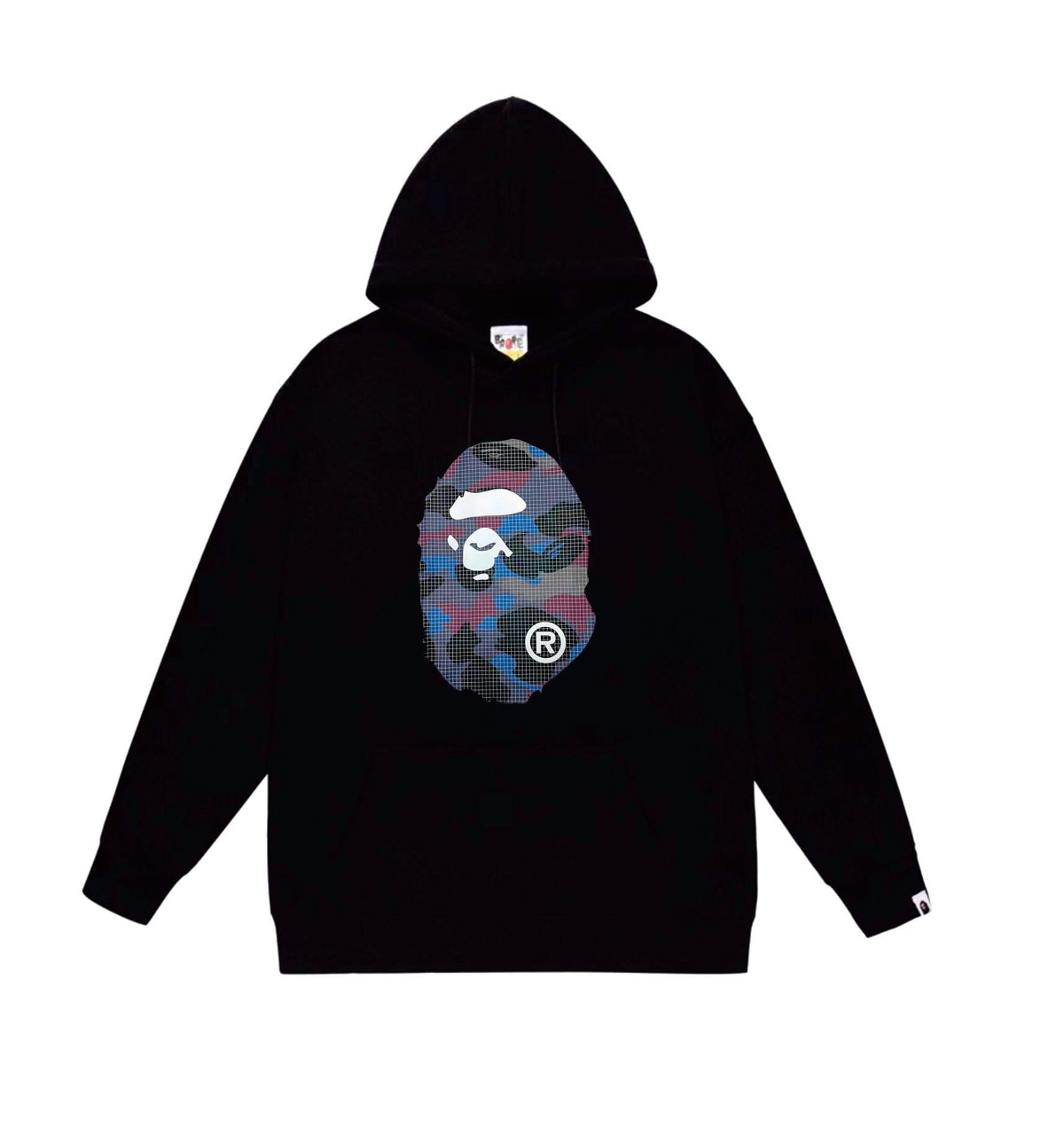 BAPE Grid-Effect Camo Ape Head Pullover Hoodie