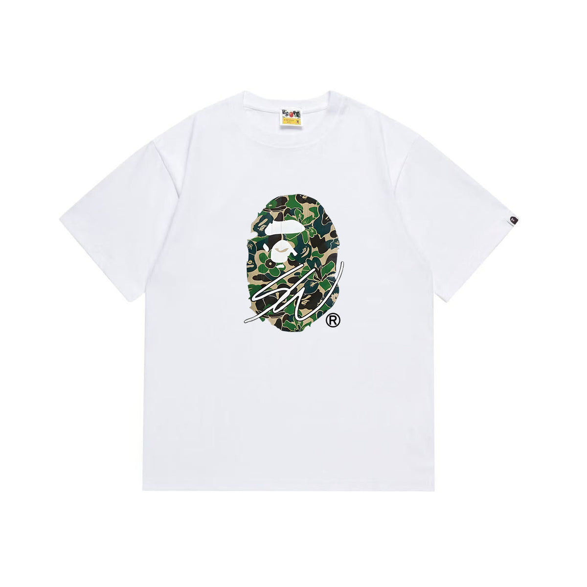 BAPE Floral Camo Ape Head T-Shirt | Yellow Back Graphic