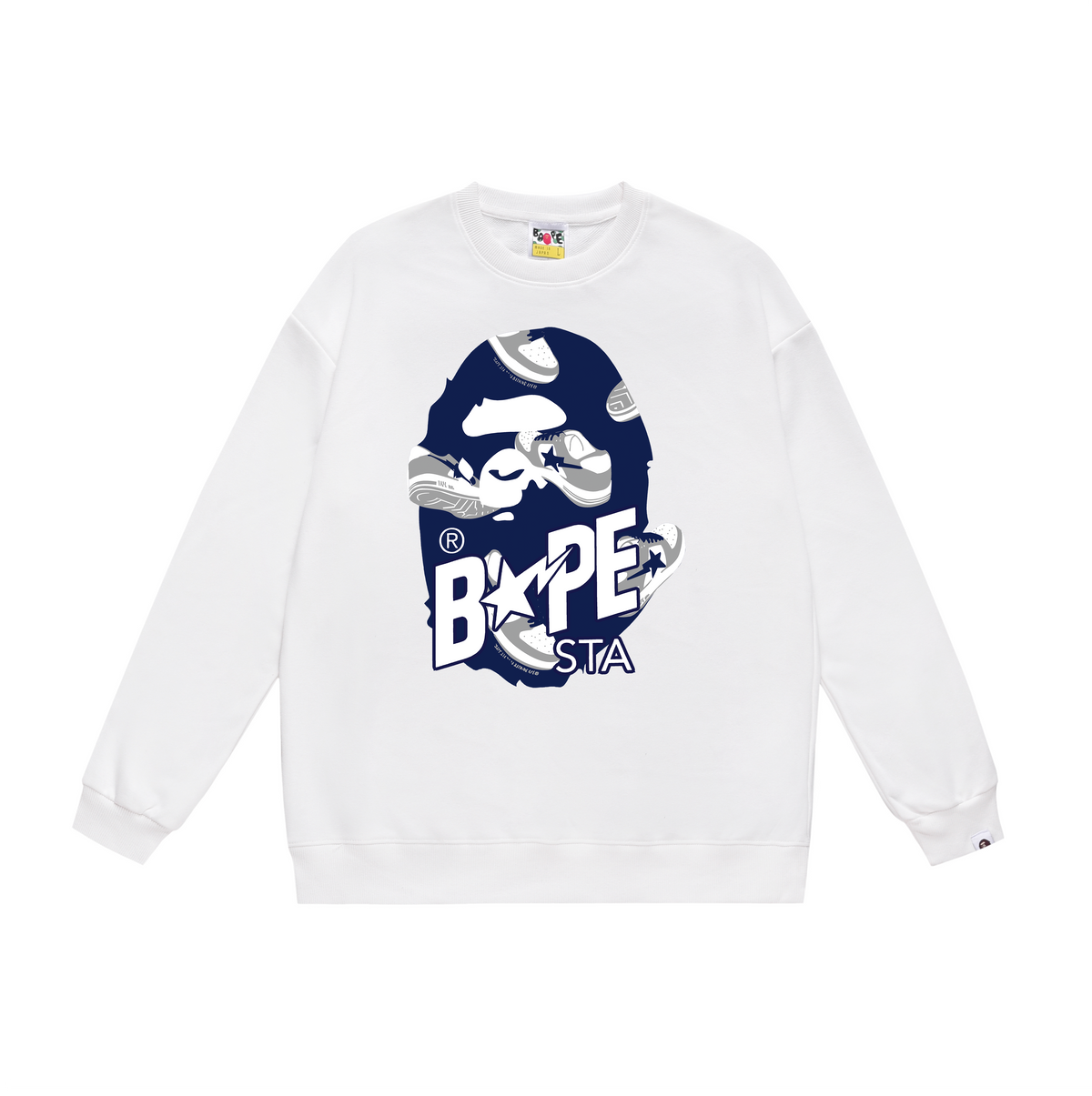 BAPE STA Sneaker Ape Head Graphic Crew-Neck Sweatshirt