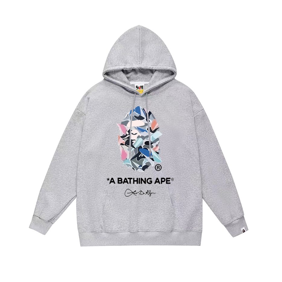 BAPE Pastel Abstract Ape Head Graphic Pullover Hoodie