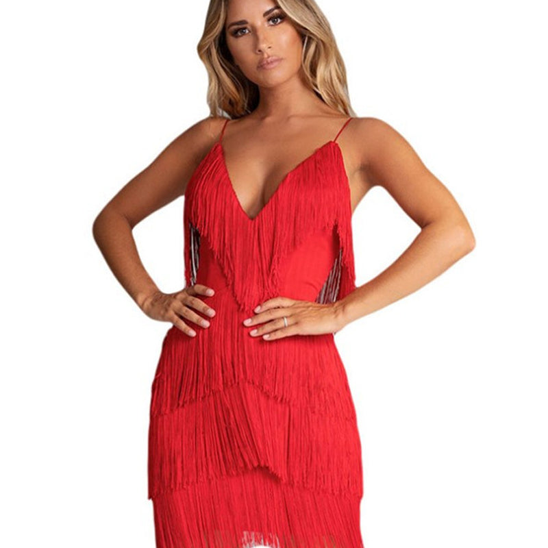 Valentine's Day Dress Sexy Backless Dress Deep V-neck Dress