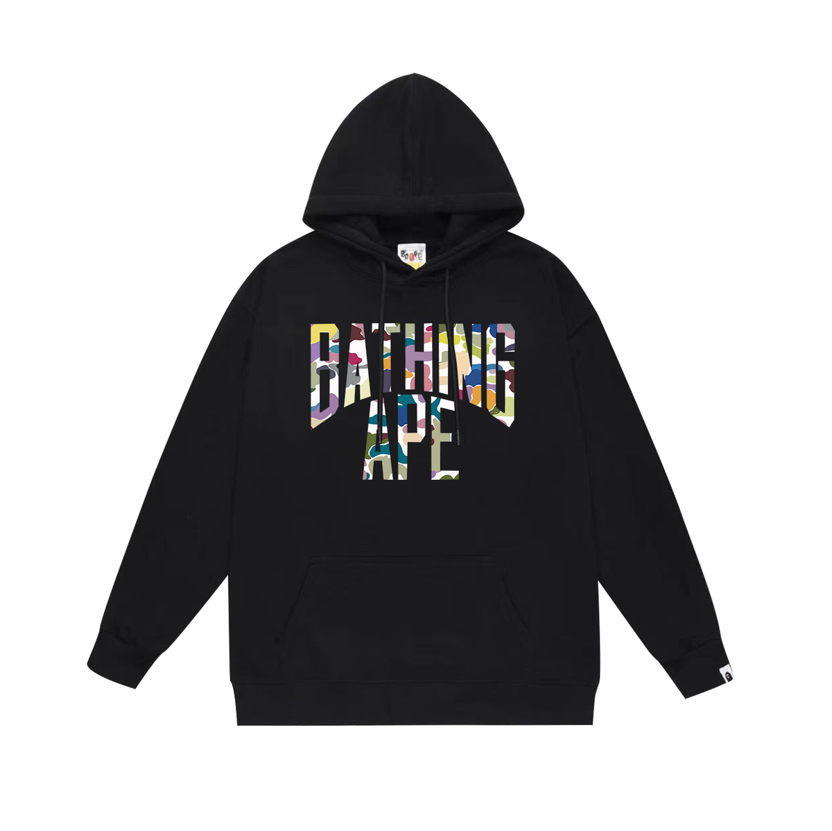 BAPE Multicolor Camo Bathing Ape Lettering Pullover Hoodie