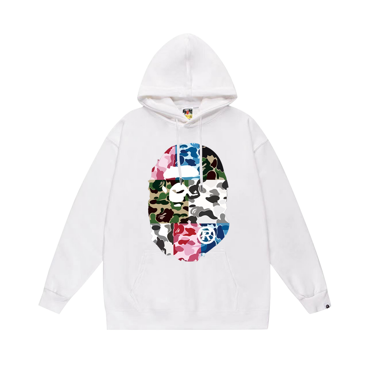 BAPE Patchwork Camo Ape Head Graphic Pullover Hoodie