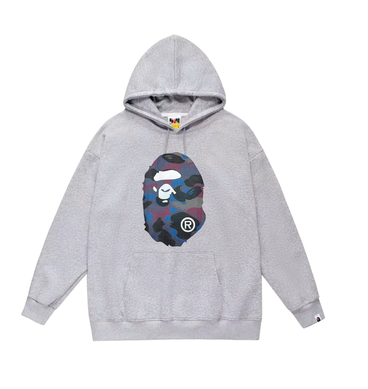 BAPE Grid-Effect Camo Ape Head Pullover Hoodie
