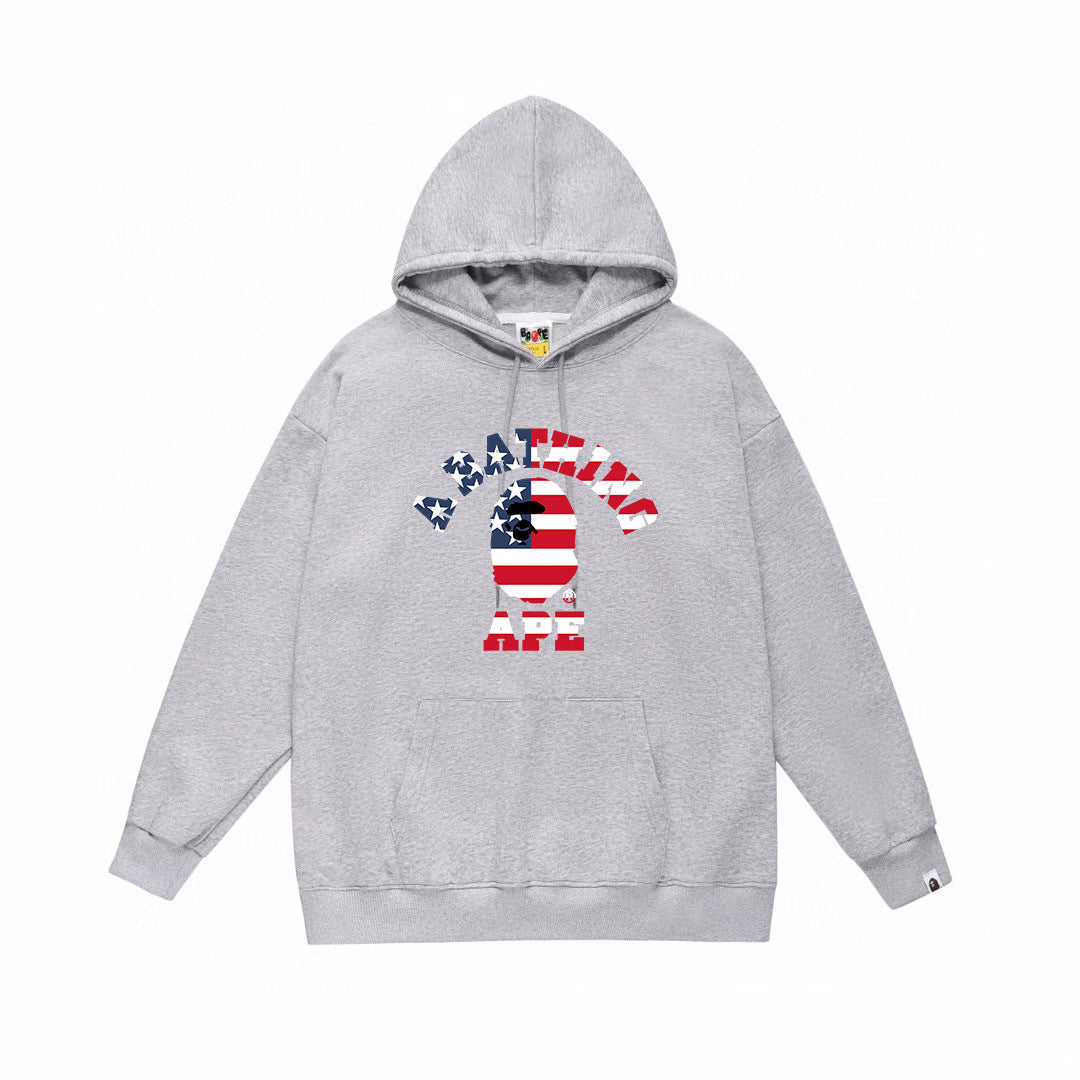 BAPE Stars & Stripes College Logo Pullover Hoodie