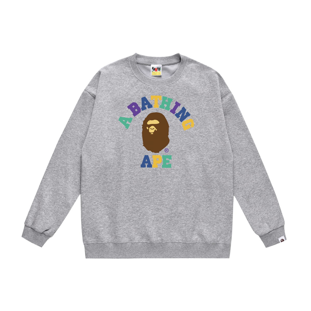 BAPE Multicolor College Logo Crew-Neck Sweatshirt