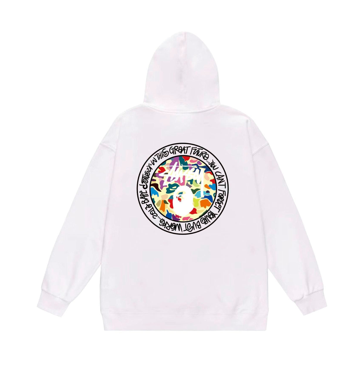 BAPE Multicolor Camo Circle Graphic Pullover Hoodie