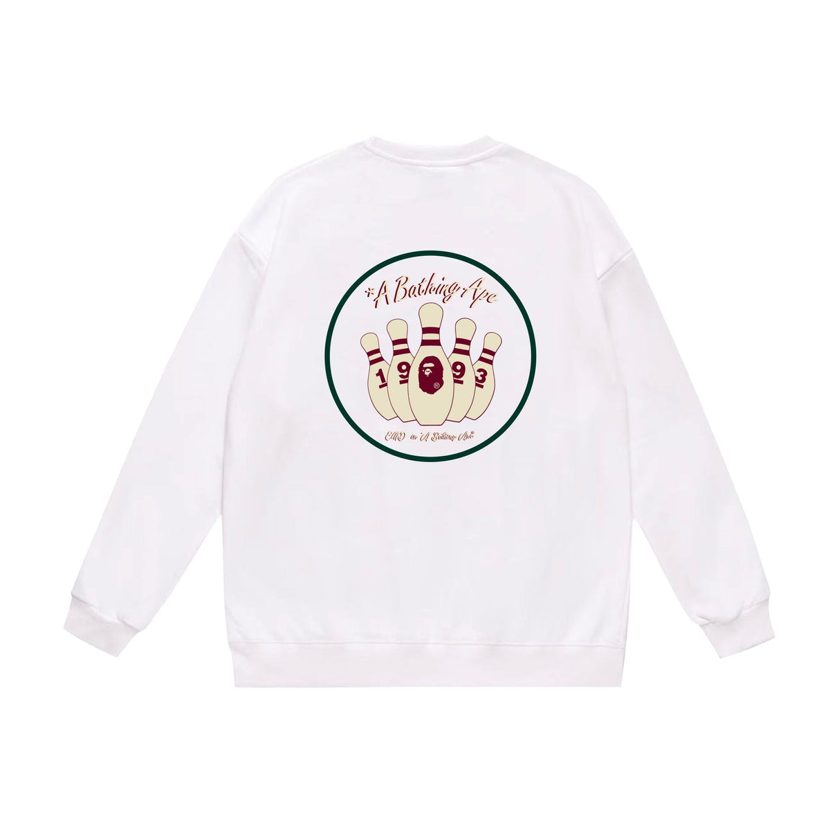BAPE '93 Script & Bowling Graphic Crew-Neck Sweatshirt