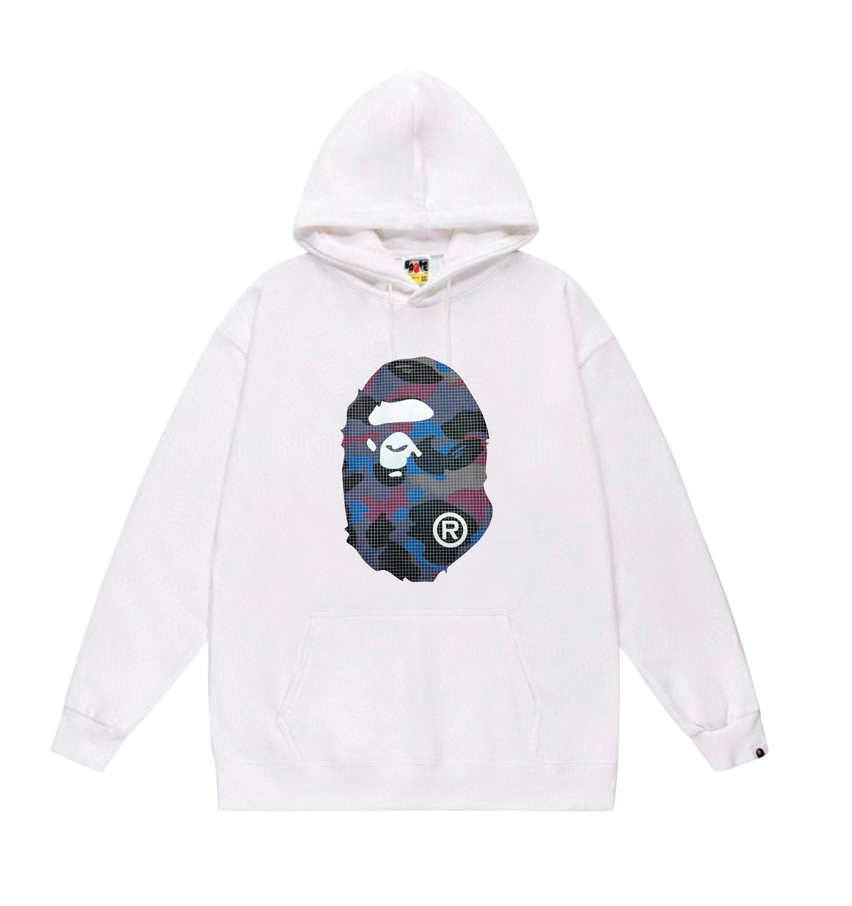 BAPE Grid-Effect Camo Ape Head Pullover Hoodie