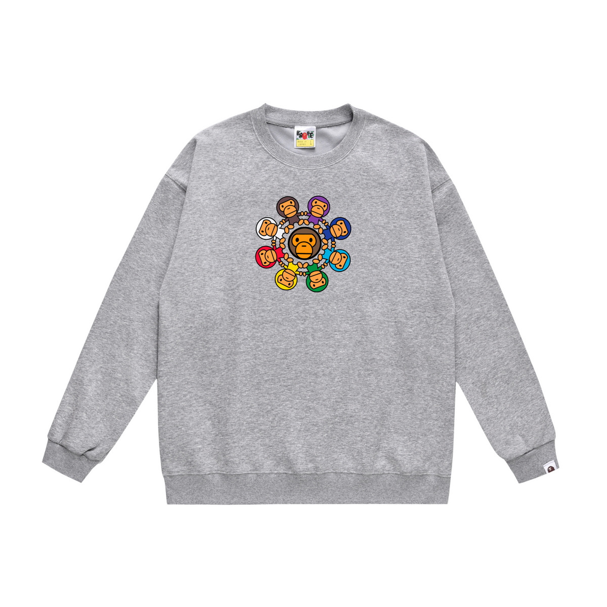 BAPE Baby Milo Colorful Circle Graphic Crew-Neck Sweatshirt