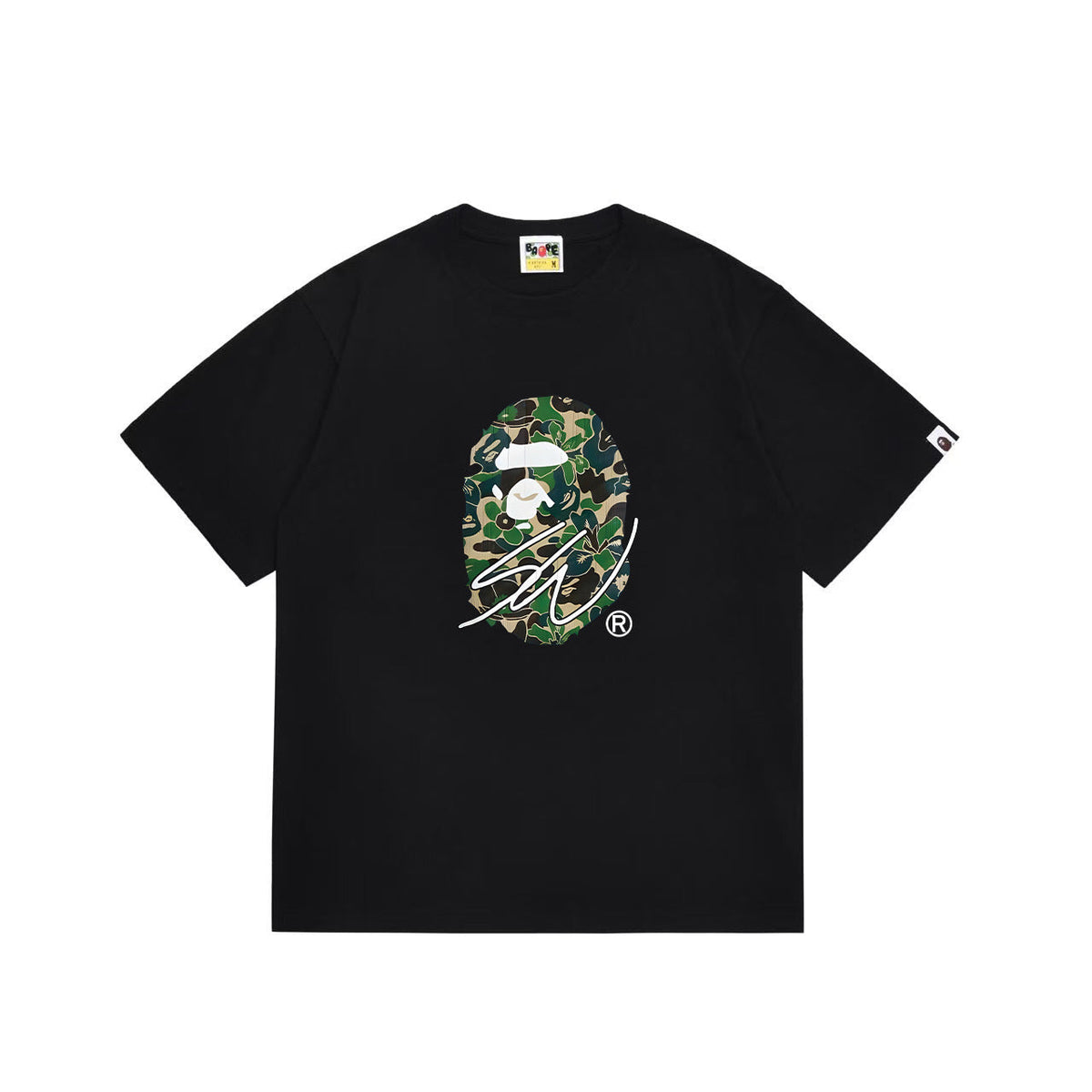 BAPE Floral Camo Ape Head T-Shirt | Yellow Back Graphic