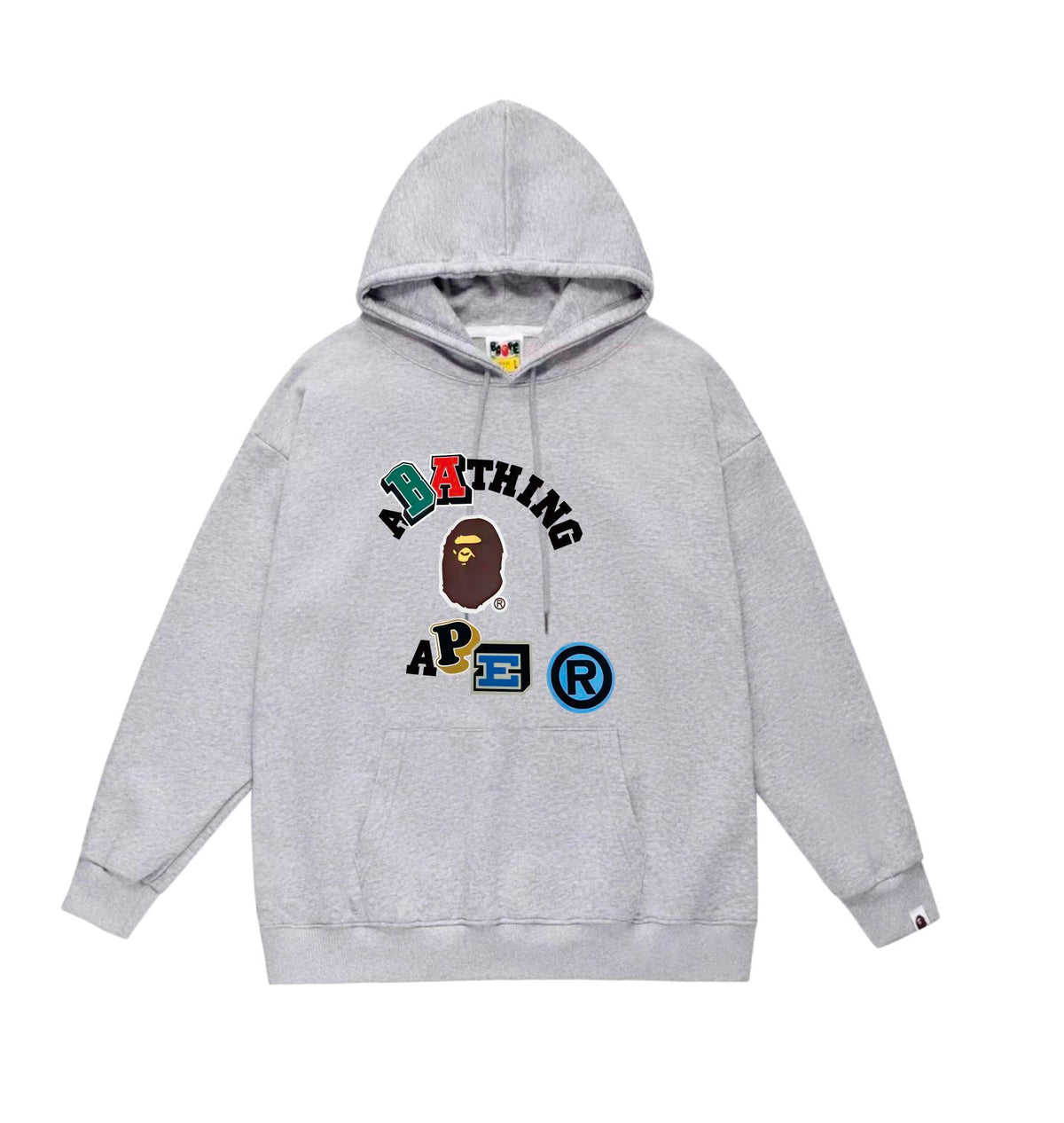 BAPE Mixed Varsity Lettering Ape Head Pullover Hoodie