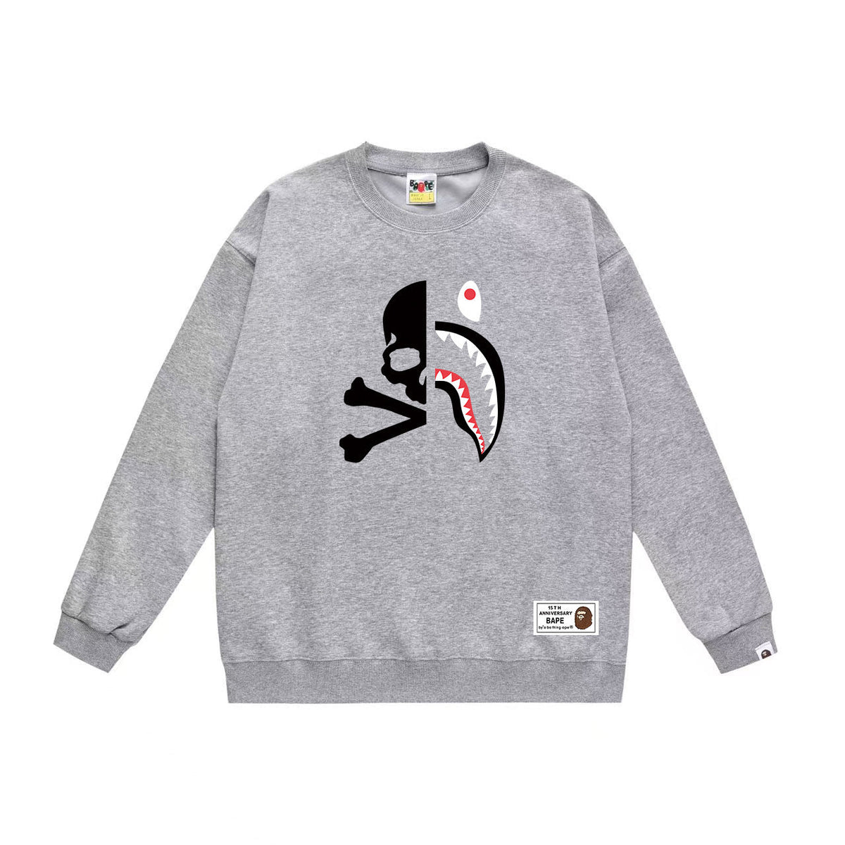 BAPE Skull & Shark Graphic Crew-Neck Sweatshirt