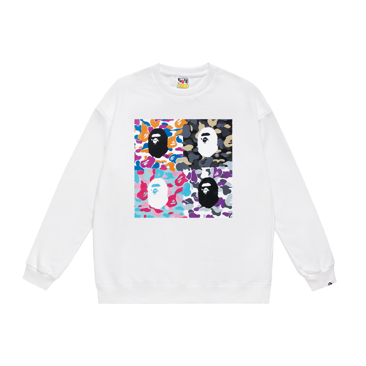 BAPE Four-Panel Camo Ape Head Crew-Neck Sweatshirt