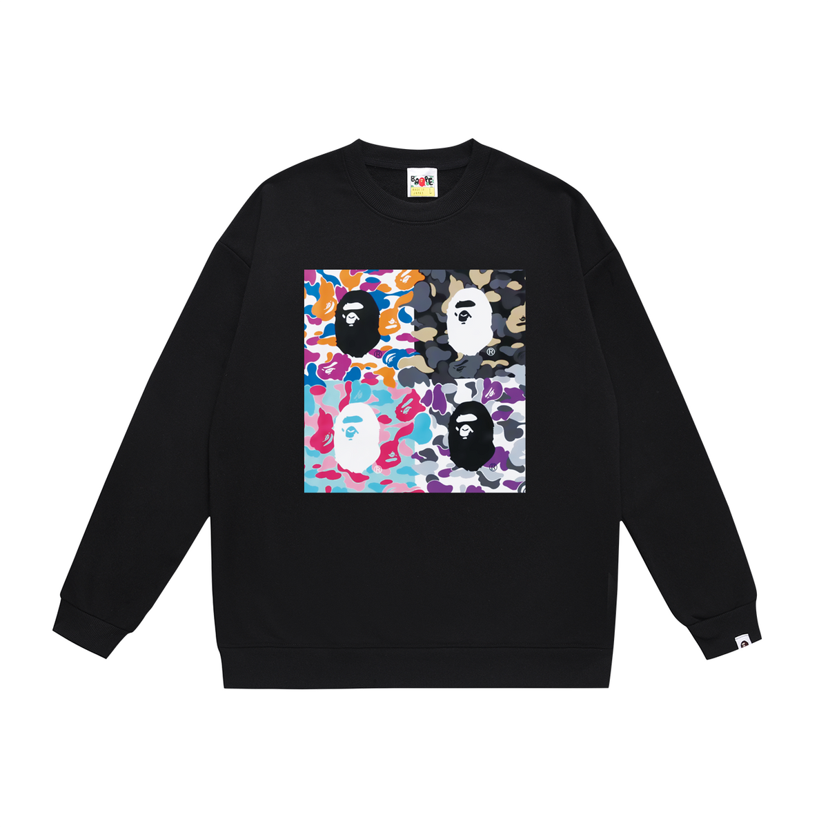BAPE Four-Panel Camo Ape Head Crew-Neck Sweatshirt