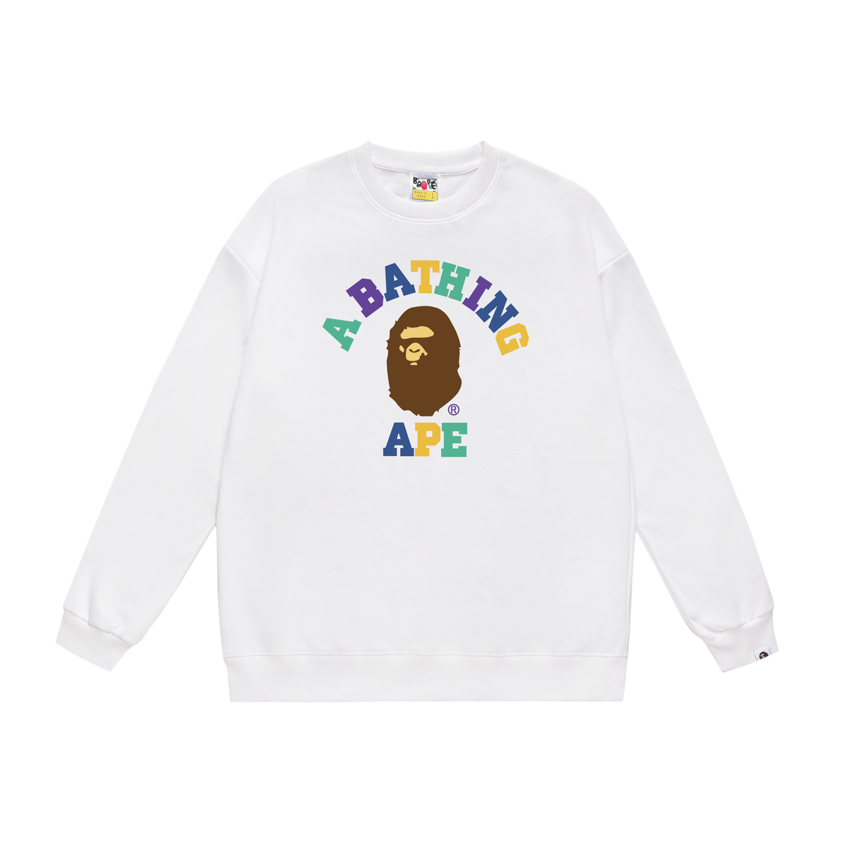 BAPE Multicolor College Logo Crew-Neck Sweatshirt