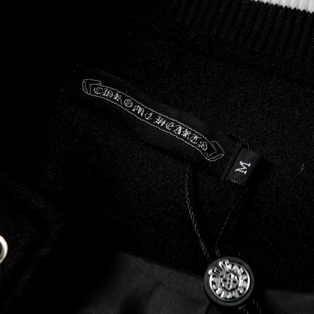 Varsity Jacket - Black White Gothic Baseball Coat 2206