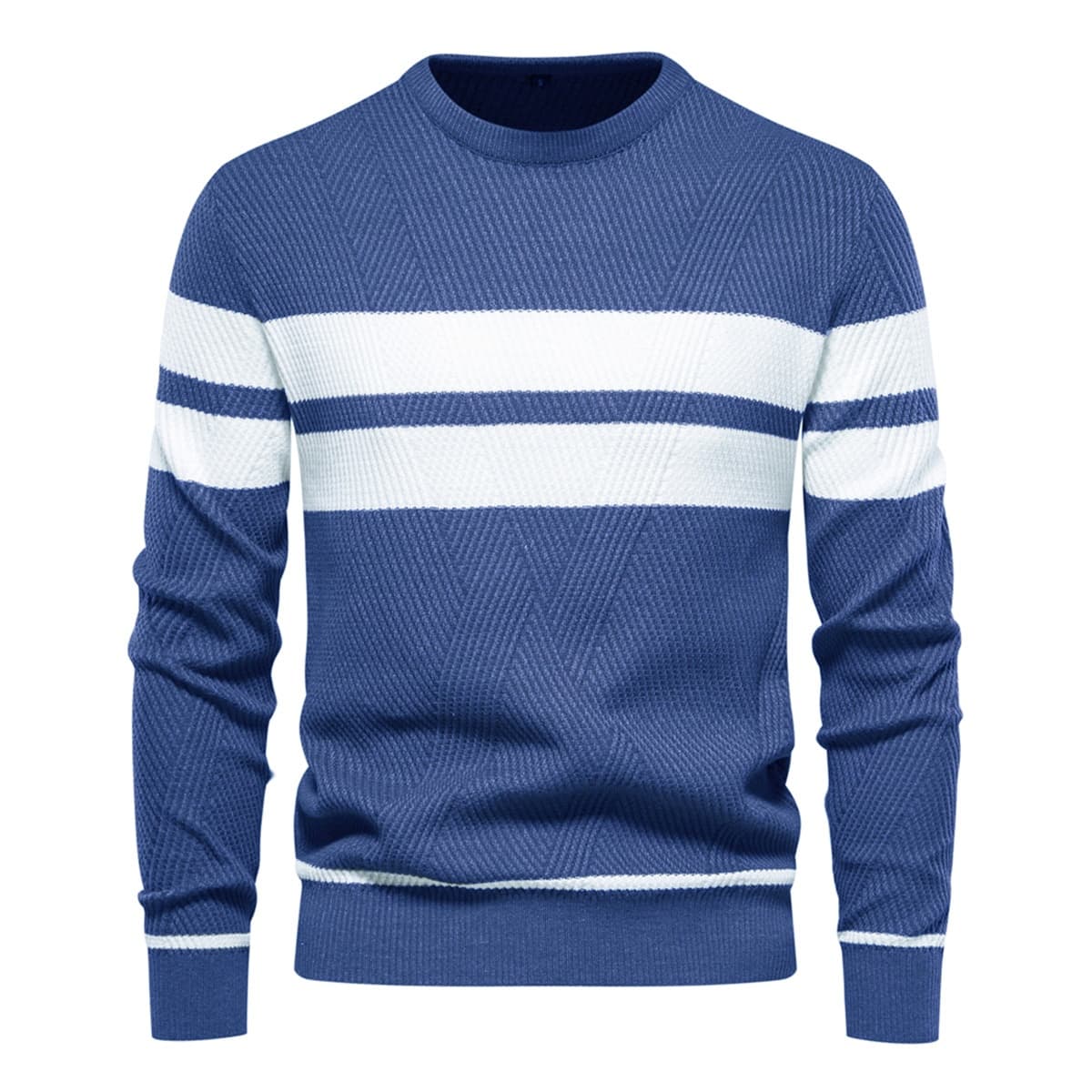 Men's Crew Neck Pullover Striped Sweater