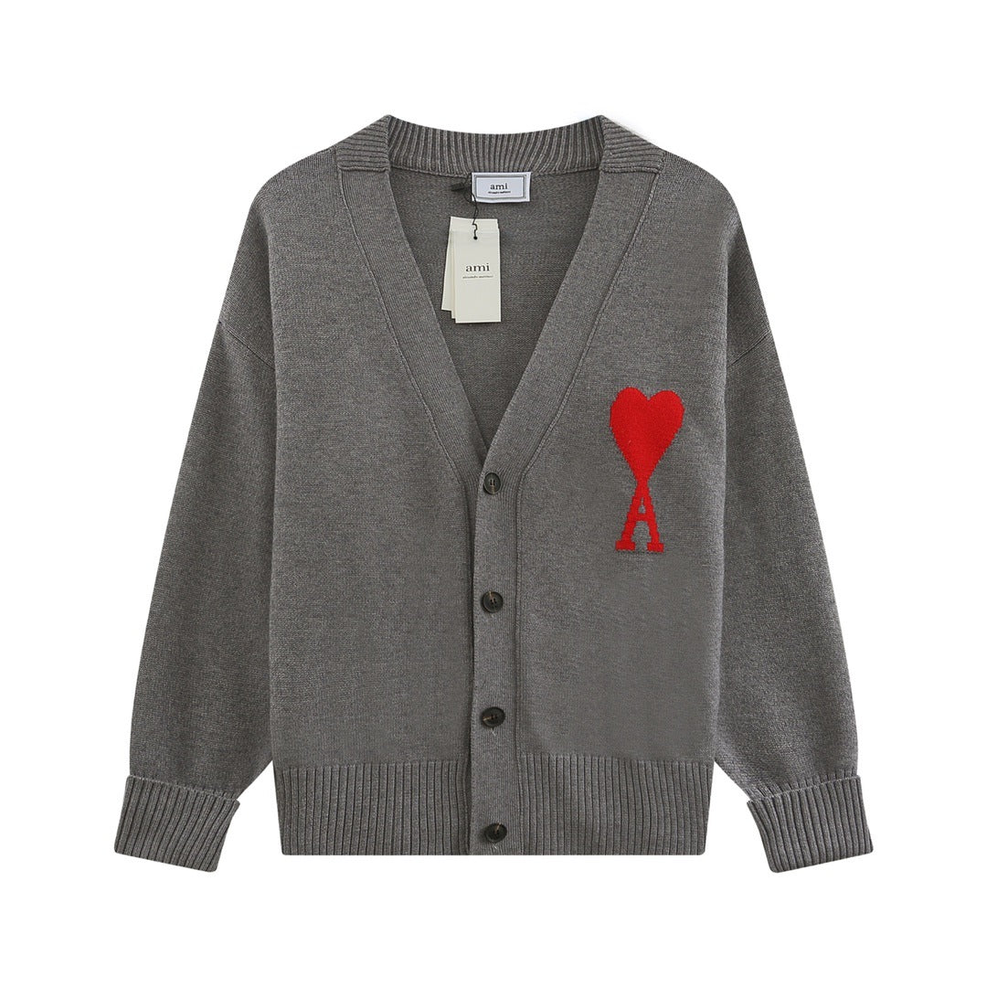 Valentine's Day Jacket Ami Cardigan Sweater Jacquard Love a Men's and Women's Couple Coat