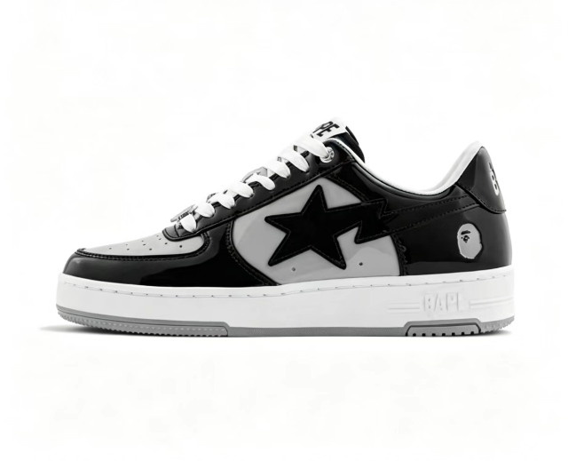 BAPE STA Black & Grey Star Low-Top Sneakers