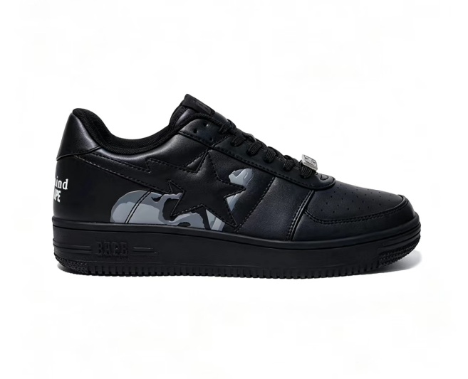 BAPE STA Black Shark Graphic Low-Top Sneakers | mastermind Lettering