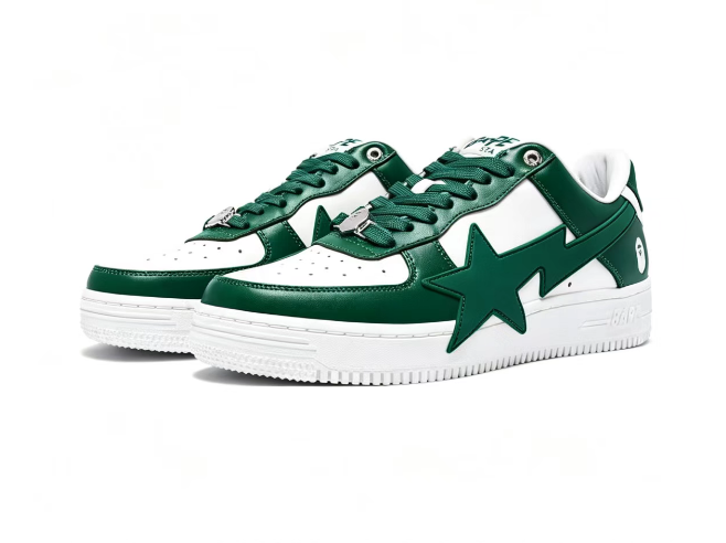 BAPE STA Oversized Star Low-Top Sneakers | Green & Red