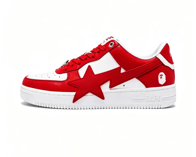 BAPE STA Oversized Star Low-Top Sneakers | Green & Red