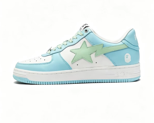BAPE STA Pastel Star Low-Top Sneakers | Mint Green & Blue