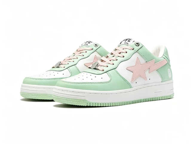 BAPE STA Pastel Star Low-Top Sneakers | Mint Green & Blue