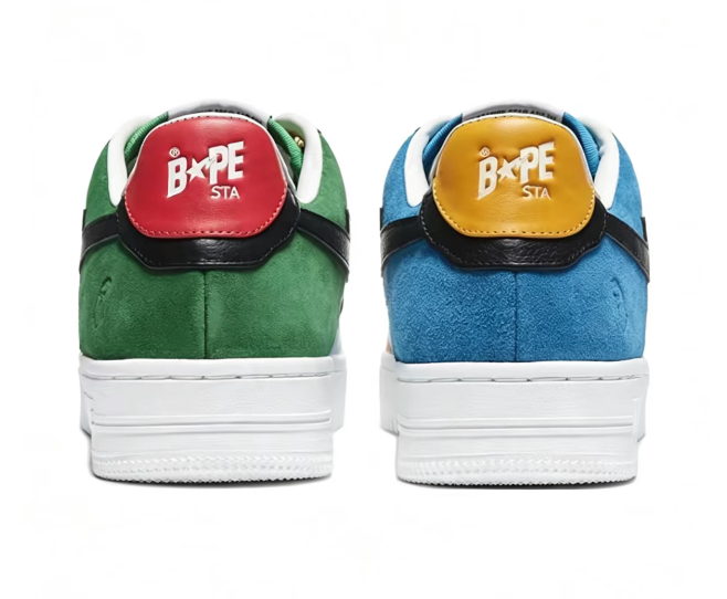 BAPE STA Mismatched Multicolor Low-Top Sneakers