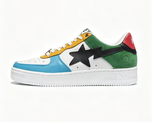 BAPE STA Mismatched Multicolor Low-Top Sneakers