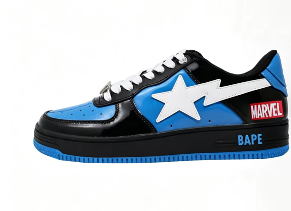 BAPE STA Marvel Graphic Color-Block Low-Top Sneakers