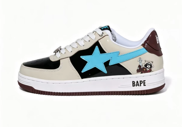 BAPE STA Marvel Graphic Color-Block Low-Top Sneakers