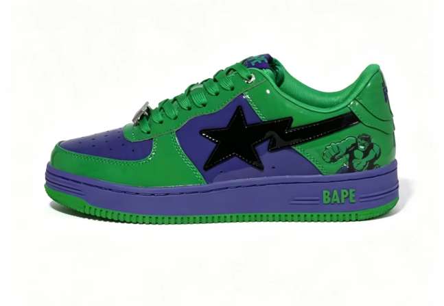 BAPE STA Marvel Graphic Color-Block Low-Top Sneakers