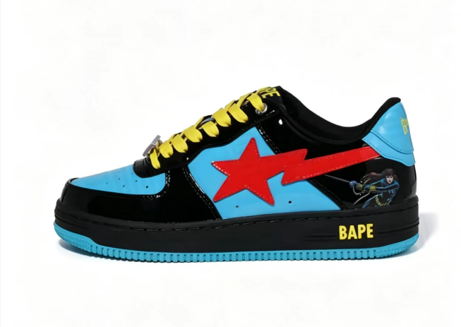 BAPE STA Marvel Graphic Color-Block Low-Top Sneakers