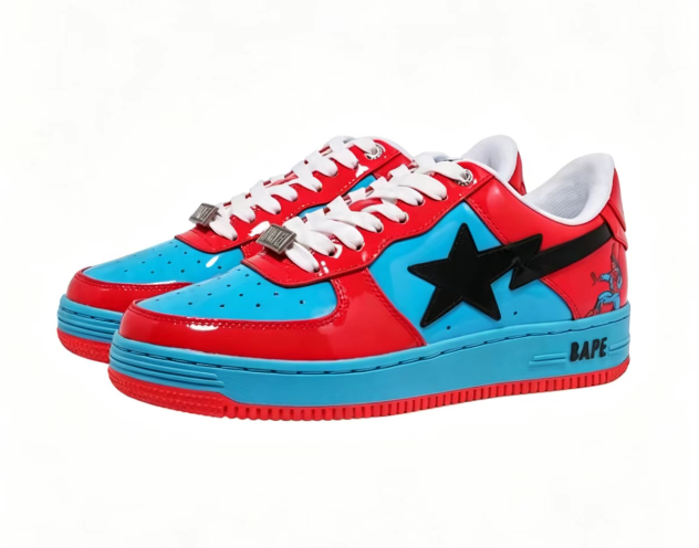 BAPE STA Marvel Graphic Color-Block Low-Top Sneakers