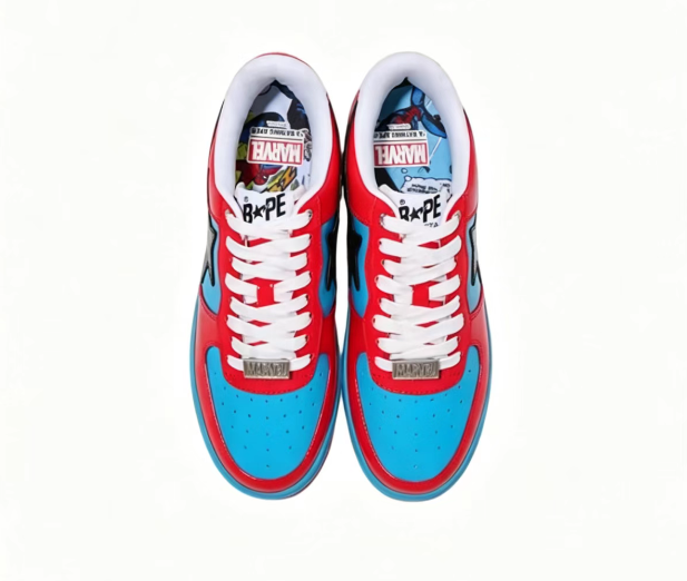 BAPE STA Marvel Graphic Color-Block Low-Top Sneakers