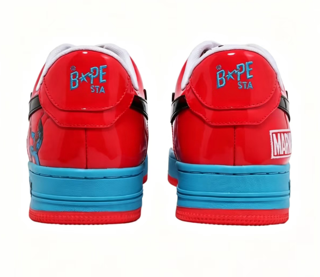 BAPE STA Marvel Graphic Color-Block Low-Top Sneakers