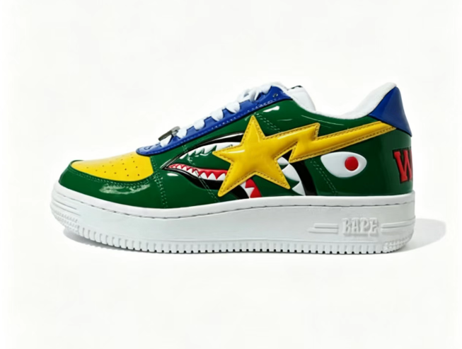 BAPE STA Shark Face & Star Low-Top Sneakers