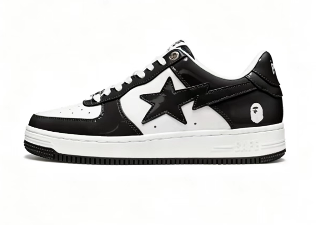 BAPE STA Color-Block Low-Top Sneakers | Grey, Black, Orange & Blue