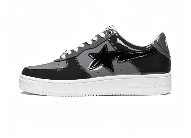 BAPE STA Color-Block Low-Top Sneakers | Grey, Black, Orange & Blue