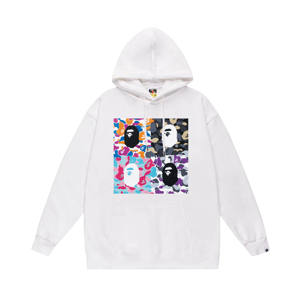 BAPE Four-Panel Camo Ape Head Graphic Pullover Hoodie