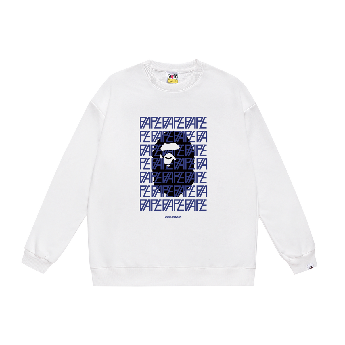 BAPE Repeating Logo Ape Head Crew-Neck Sweatshirt