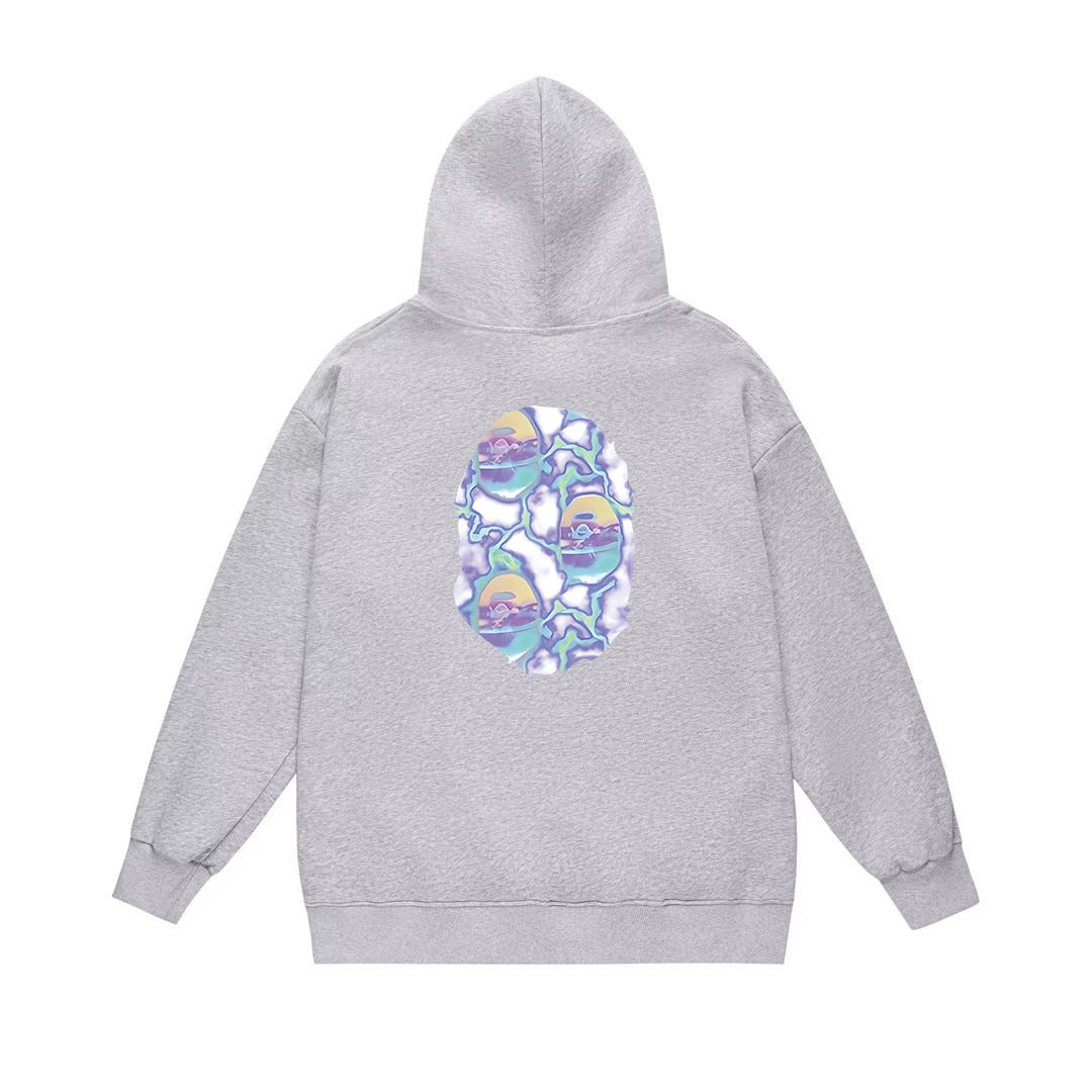 BAPE Pastel Abstract Camo Ape Head Pullover Hoodie