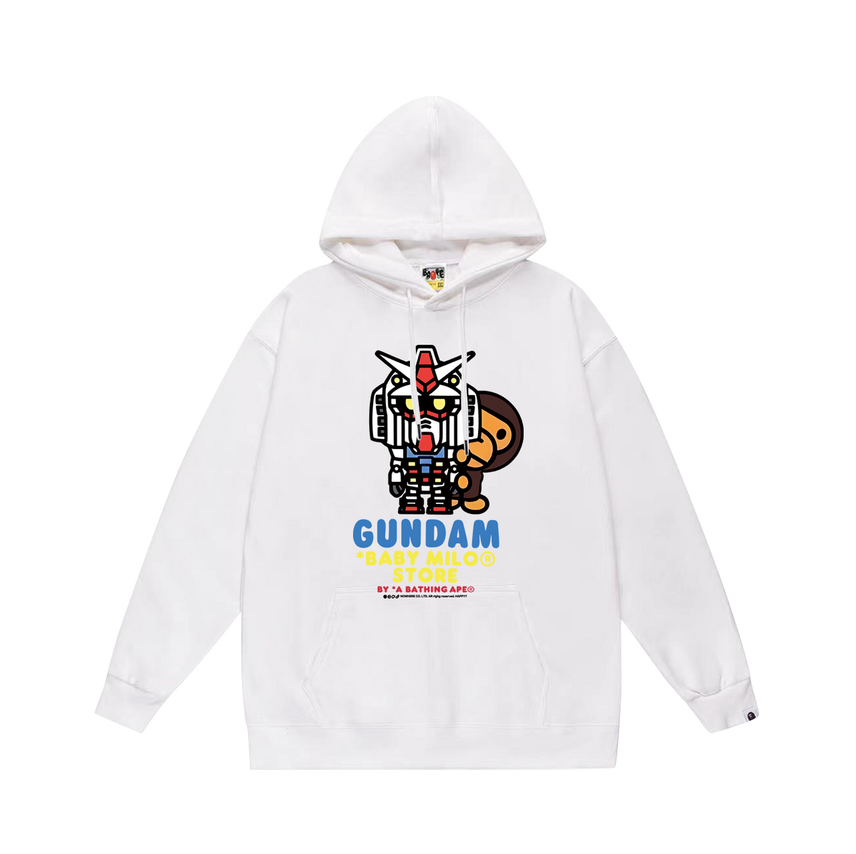 BAPE Baby Milo & Gundam Graphic Pullover Hoodie
